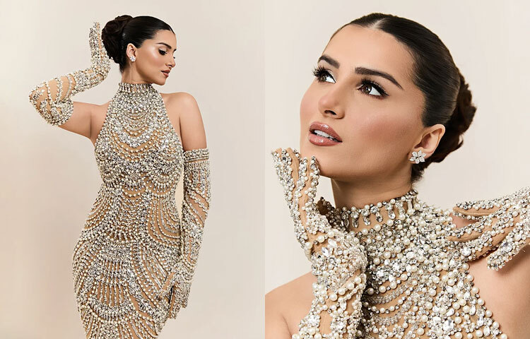 ভিনটেজ হলিউড গ্ল্যাম ছড়াচ্ছেন তারা সুতারিয়া