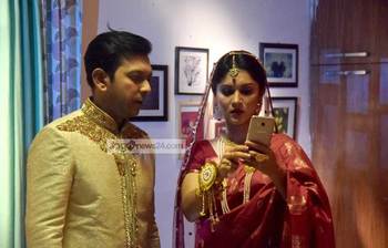 তাহসান মিথিলা শুটিং স্পটে