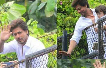 ঈদে ভক্তদের সামনে শাহরুখ-অ্যাব্রাম