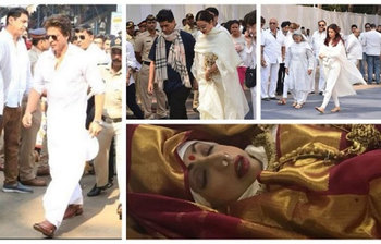 শ্রীদেবীকে বিদায় জানাতে এসেছিলেন বলিউডের যে তারকারা