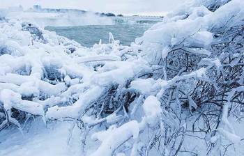 তীব্র শীতে বরফ জমেছে নায়াগ্রা জলপ্রপাতে