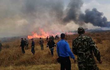 নেপালে ইউএস-বাংলার বিমান বিধ্বস্তের ছবি