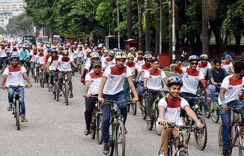 রাজধানীতে মাদকবিরোধী সাইকেল র‌্যালি