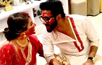 রাজ-শুভশ্রীর বিয়ের পরে প্রথম বিজয়া দশমী