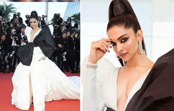 কানে সাদা কালো পোশাকে রূপকথার রাজকন্যা দীপিকা