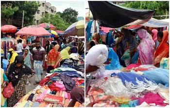 জমে উঠেছে ফুটপাতের ঈদ বাজার