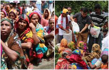 ছবিতে দেখুন বন্যার্তদের মাঝে ত্রাণ বিতরণ করছে জাগো নিউজ ও প্রাণ-আরএফএল গ্রুপ