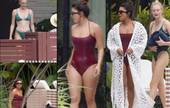 সুইমিং পুলে প্রিয়াঙ্কা চোপড়া ও সোফি টার্নারের ছবি ভাইরাল