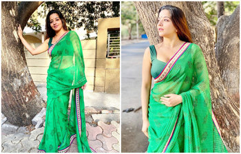 শাড়িতে ঝড় তুলেছেন ঝুমা বউদি