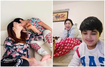 ছেলের সঙ্গে খুনসুটিতে নায়িকা অপু