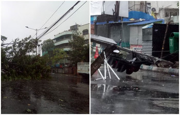 ঘূর্ণিঝড় আম্ফানে তছনছ কলকাতার ছবি