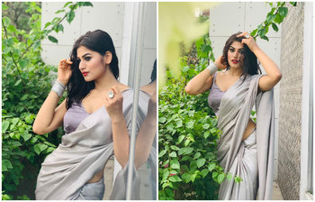 শাড়িতে অপরূপা এভ্রিল