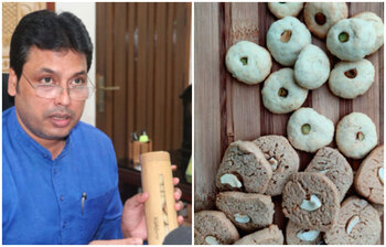 বাঁশ দিয়ে তৈরি হচ্ছে মজার বিস্কুট!