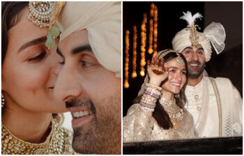 বলিউড তারকা আলিয়া-রণবীরের বিয়ের ছবি