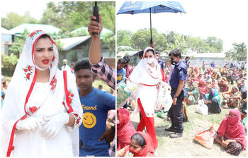 অসহায় মানুষের পাশে নায়িকা বর্ষা