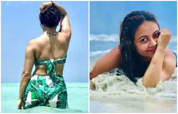 বিকিনিতে সমুদ্রস্নানে ভাইরাল অভিনেত্রী দেবলিনা