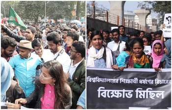 ছবিতে দেখুন ছাত্রী ধর্ষণের প্রতিবাদে উত্তাল ঢাকা বিশ্ববিদ্যালয়