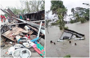 ঘূর্ণিঝড় আম্ফানের আঘাতে ক্ষতবিক্ষত উপকূল