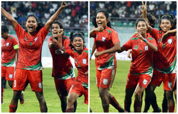 ইতিহাস গড়েছেন বাংলাদেশের নারী ফুটবলাররা