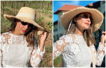 সাদা পোশাকে নজরকাড়া হিনা খান