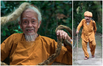 যে বৃদ্ধ ৮০ বছর ধরে চুল কাটেন না