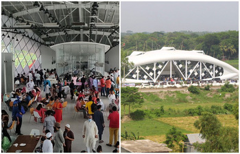 পদ্মাপাড়ে ইলিশের আদলে সবচেয়ে বড় রেস্টুরেন্ট