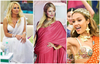 শাড়িতে সেজেছেন হলিউড তারকারা