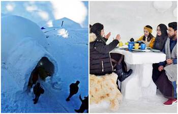 ভারতের গুলমার্গে তৈরি হয়েছে প্রথম ইগলু রেস্তোরাঁ