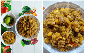 গরুর মাংস দিয়ে কাঁচা কাঁঠালের তরকারি