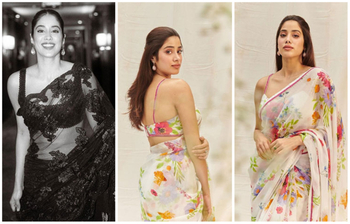 শাড়িতে অপরূপা জাহ্নবী