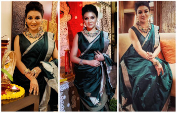 নেকলেস ও দুলে অপরূপা জয়া