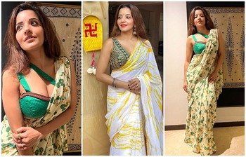 শাড়িতে ভাইরাল ঝুমা বৌদি