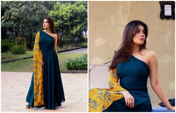 মাহির নীল পোশাকে মুগ্ধ ভক্তরা