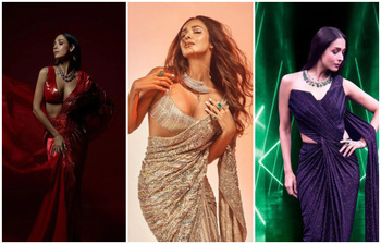 শাড়িতে আবেদনময়ী মালাইকা