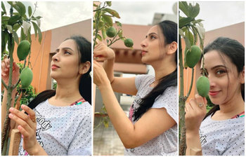 ছাদ বাগানে সময় কাটাচ্ছেন মিম