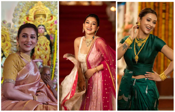 পূজায় বাহারি সাজে মিমি