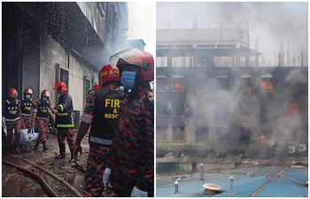 ছবিতে দেখুন রূপগঞ্জের কারখানায় ভয়াবহ অগ্নিকাণ্ড