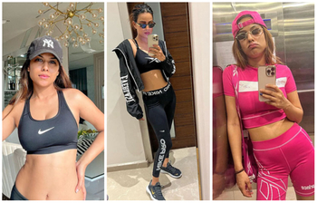 স্পোর্টস পোশাকে আকর্ষণীয় নিয়া শর্মা