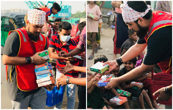পথশিশুদের এক টাকায় খাবার দিলেন গায়ক নোবেল