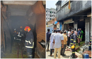 ছবিতে দেখুন পুরান ঢাকার কেমিক্যাল গোডাউনে আগুনে ক্ষয়ক্ষতি