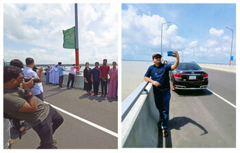 সীমাহীন উচ্ছ্বাসে পদ্মা সেতু পার