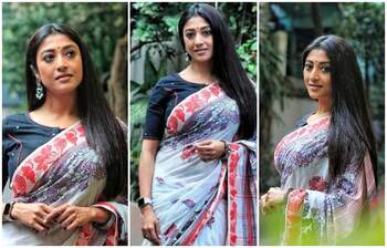 শান্তিপুরী শাড়িতে নজর কাড়লেন পাওলি