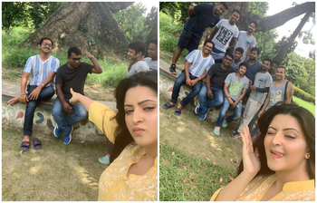 শুটিংয়ে ফাঁকে যা করেন পরীমনি