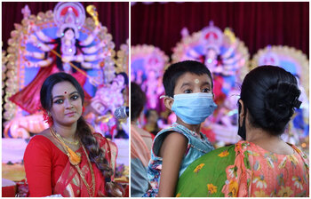 স্বাস্থ্যবিধি মেনে পূজার উৎসব