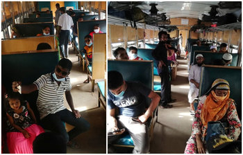 ছবিতে দেখুন ট্রেনে শুরু হয়েছে শতভাগ যাত্রী পরিবহন