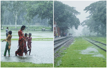 বৃষ্টির উৎসবে মেতেছেন তারা