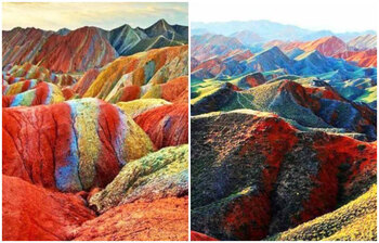 যে কারণে রংধনুর মতো এই পাহাড়ের রং