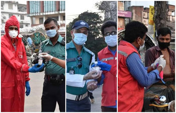 চট্টগ্রামে রেড ক্রিসেন্টের মাস্ক ও হ্যান্ড স্যানিটাইজার বিতরণ