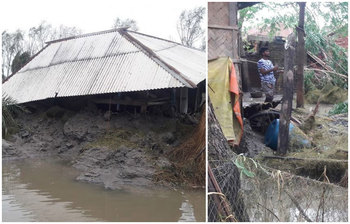 ঘূর্ণিঝড় আম্ফানে সাতক্ষীরায় ভেঙে গেছে হাজার হাজার বাড়ি