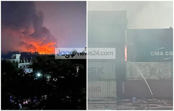 সীতাকুণ্ডে কনটেইনার ডিপোতে ভয়াবহ আগুনের ছবি